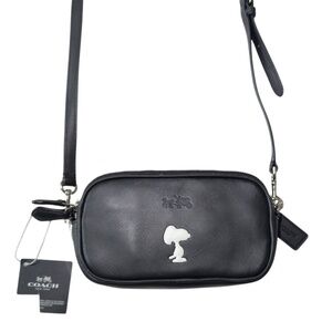Coach Snoopy Peanut Collaboration Small Mini Crossbody Purse f65195 Black Rare